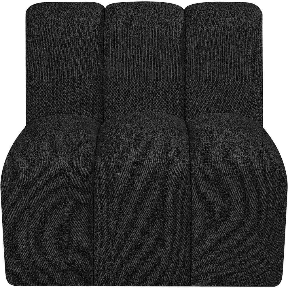 Arc Black Boucle Fabric Straight Chair. Picture 4