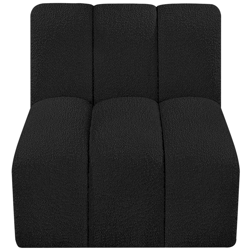Arc Black Boucle Fabric Straight Chair. Picture 5