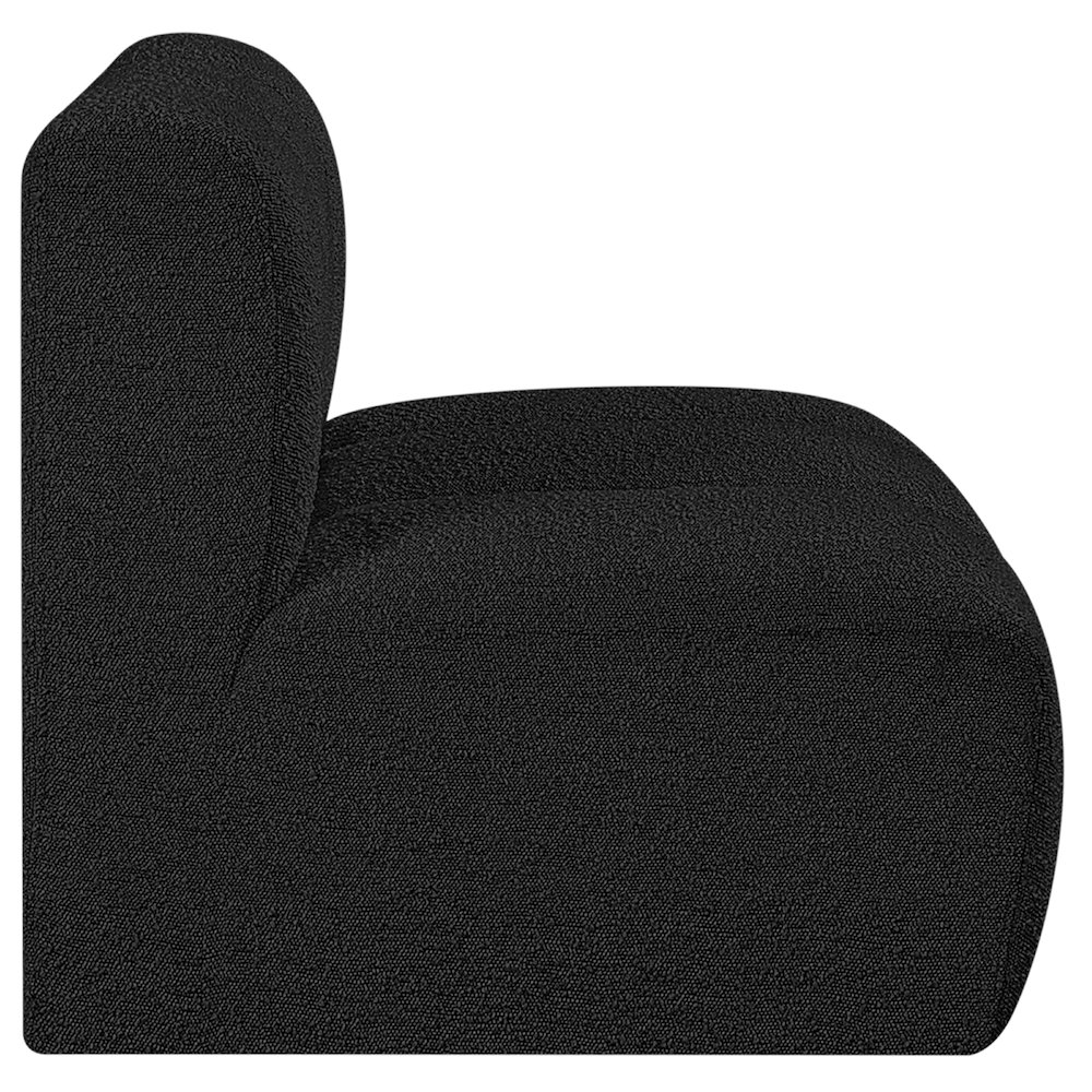 Arc Black Boucle Fabric Straight Chair. Picture 6