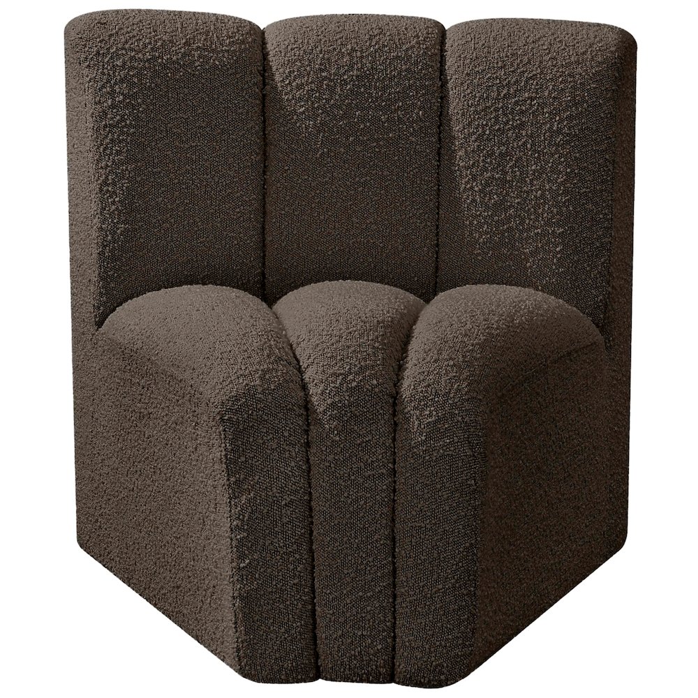 Arc Brown Boucle Fabric Curved Corner. Picture 4