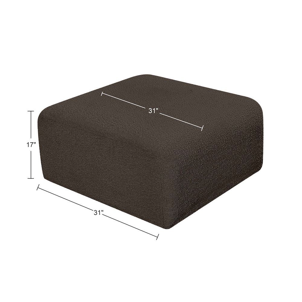 Arc Brown Boucle Fabric Ottoman. Picture 6