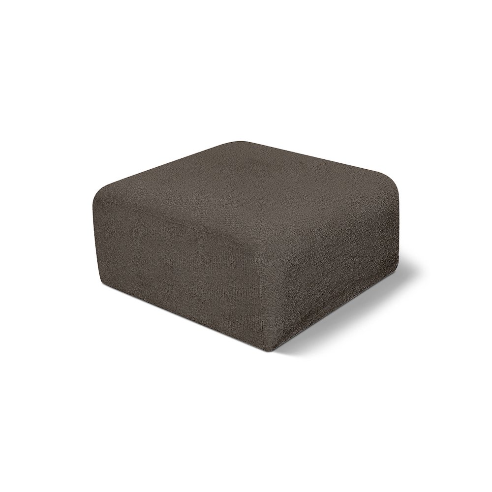 Arc Brown Boucle Fabric Ottoman. Picture 1
