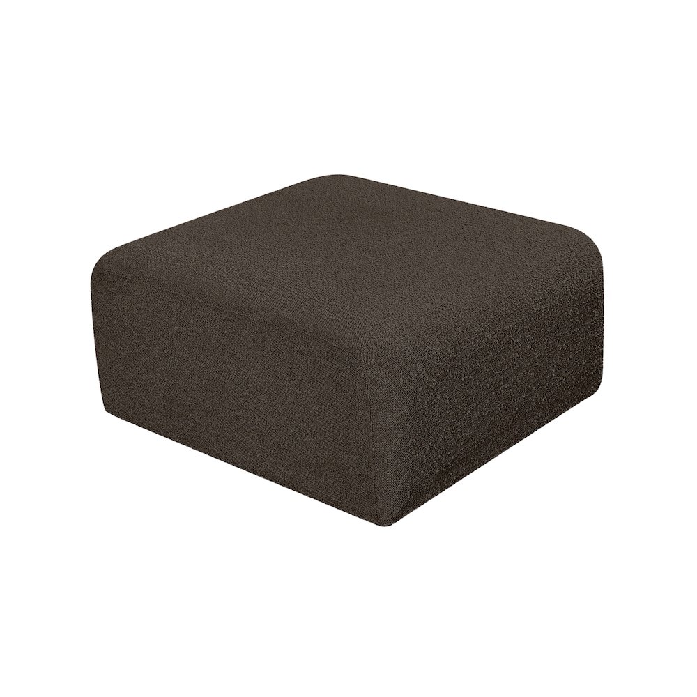 Arc Brown Boucle Fabric Ottoman. Picture 3