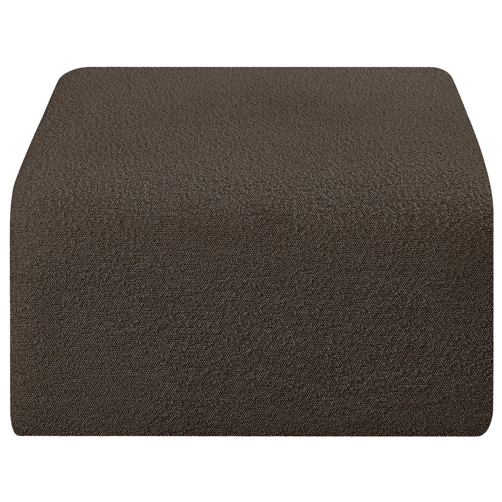 Arc Brown Boucle Fabric Ottoman. Picture 4