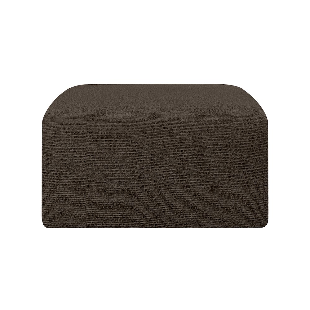 Arc Brown Boucle Fabric Ottoman. Picture 5
