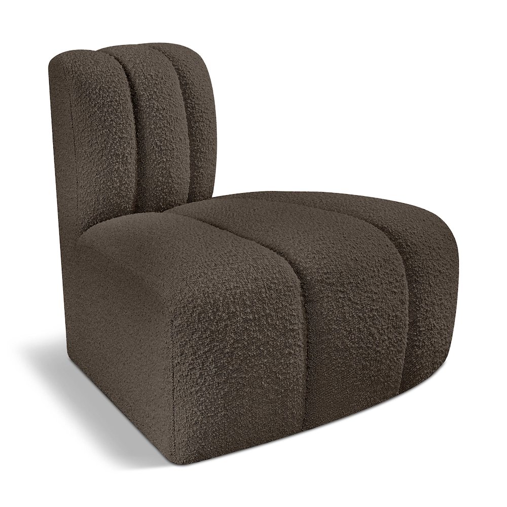 Arc Brown Boucle Fabric Reverse Corner. Picture 1