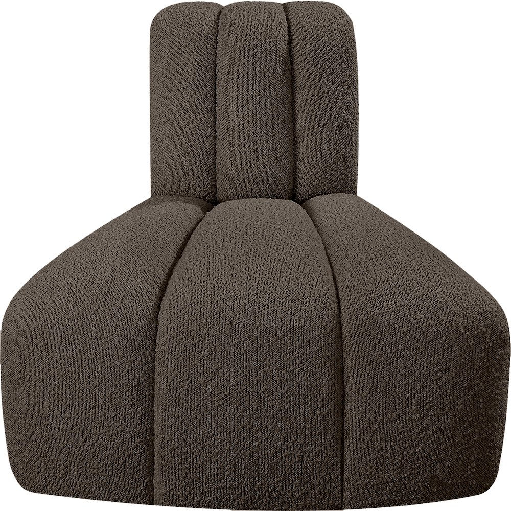 Arc Brown Boucle Fabric Reverse Corner. Picture 5