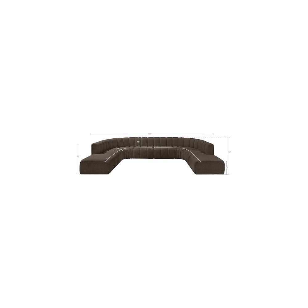Arc Brown Boucle Fabric Modular Sofa. Picture 10