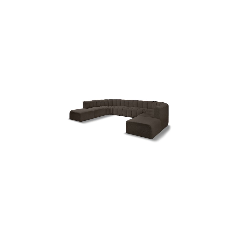 Arc Brown Boucle Fabric Modular Sofa. Picture 1