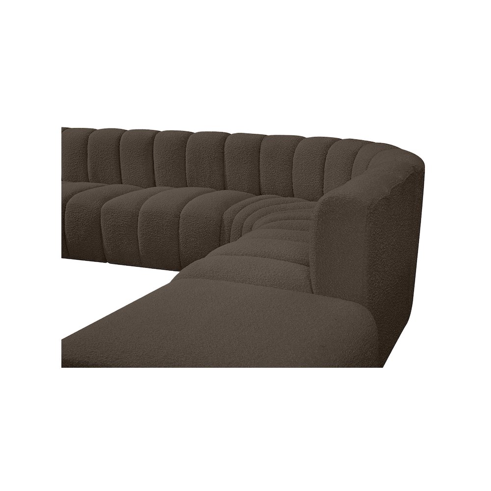Arc Brown Boucle Fabric Modular Sofa. Picture 7