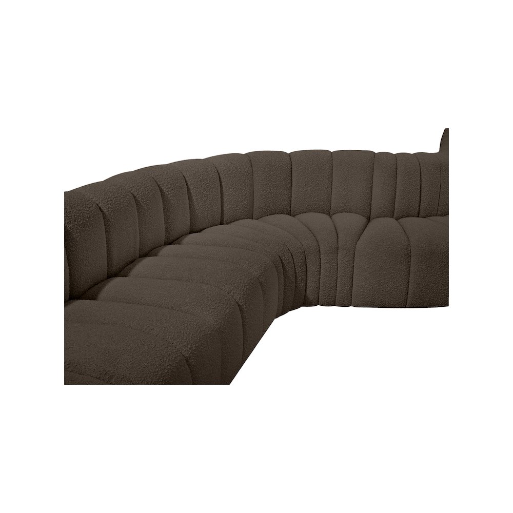 Arc Brown Boucle Fabric Modular Sofa. Picture 9