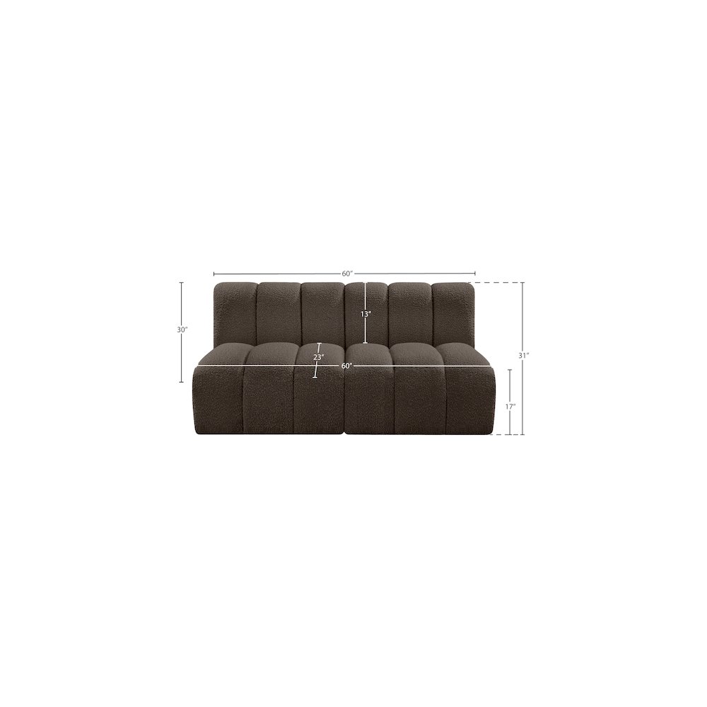 Arc Brown Boucle Fabric Modular Sofa. Picture 8