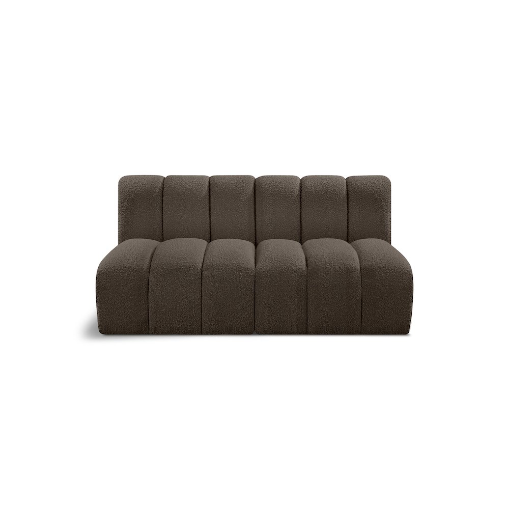 Arc Brown Boucle Fabric Modular Sofa. Picture 1