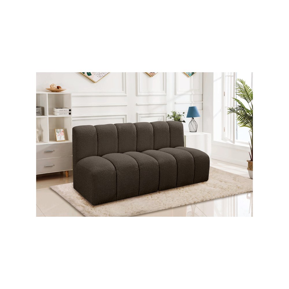 Arc Brown Boucle Fabric Modular Sofa. Picture 2