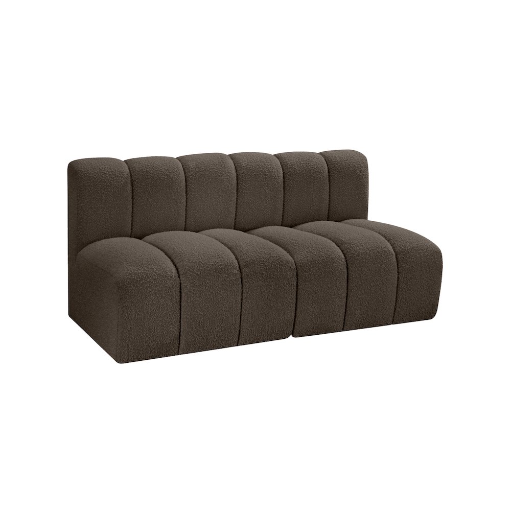 Arc Brown Boucle Fabric Modular Sofa. Picture 6