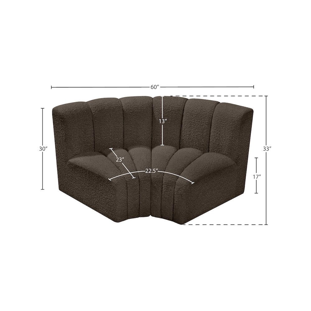 Arc Brown Boucle Fabric Modular Sofa. Picture 6