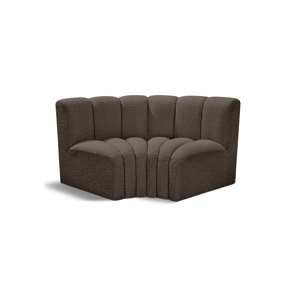 Arc Brown Boucle Fabric Modular Sofa. Picture 1