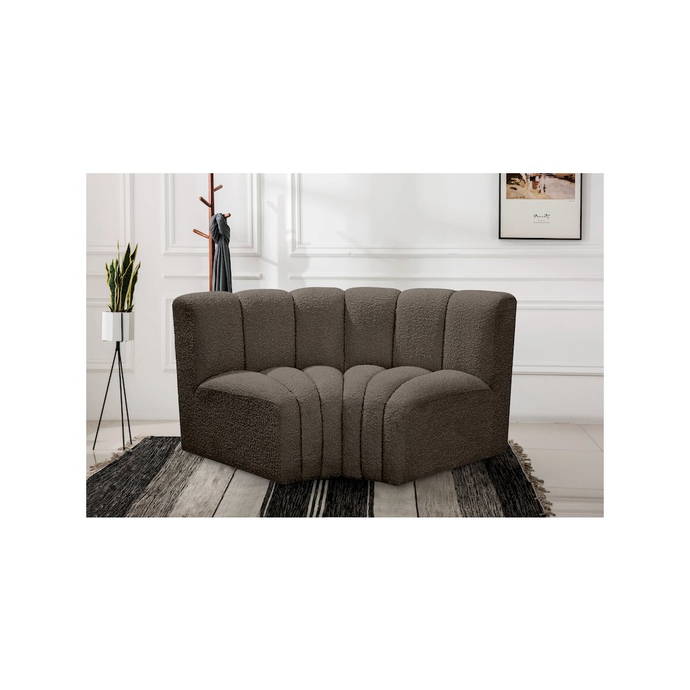 Arc Brown Boucle Fabric Modular Sofa. Picture 2