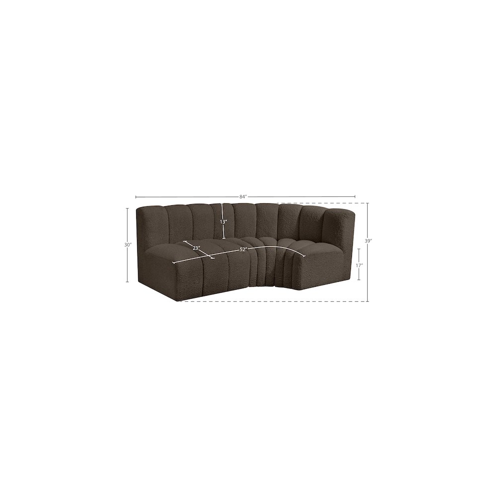 Arc Brown Boucle Fabric Modular Sofa. Picture 7
