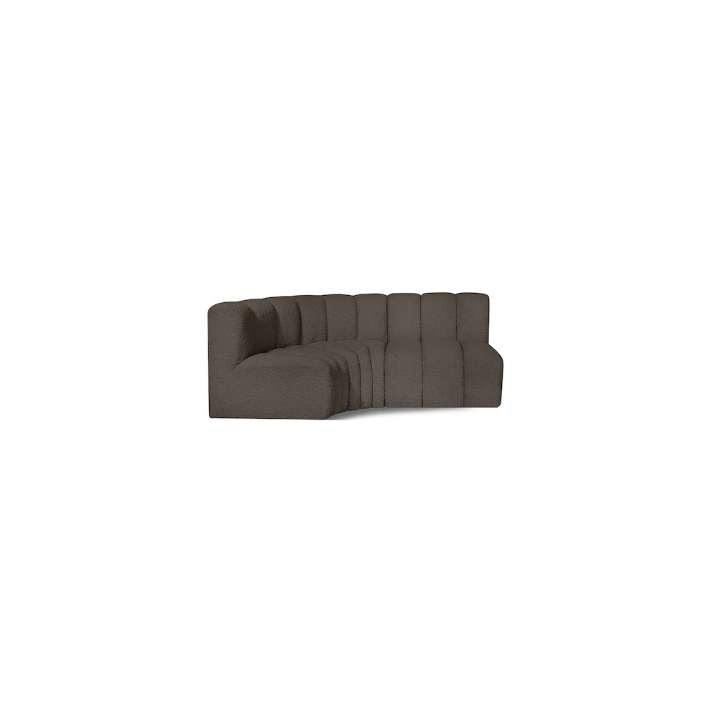 Arc Brown Boucle Fabric Modular Sofa. Picture 1