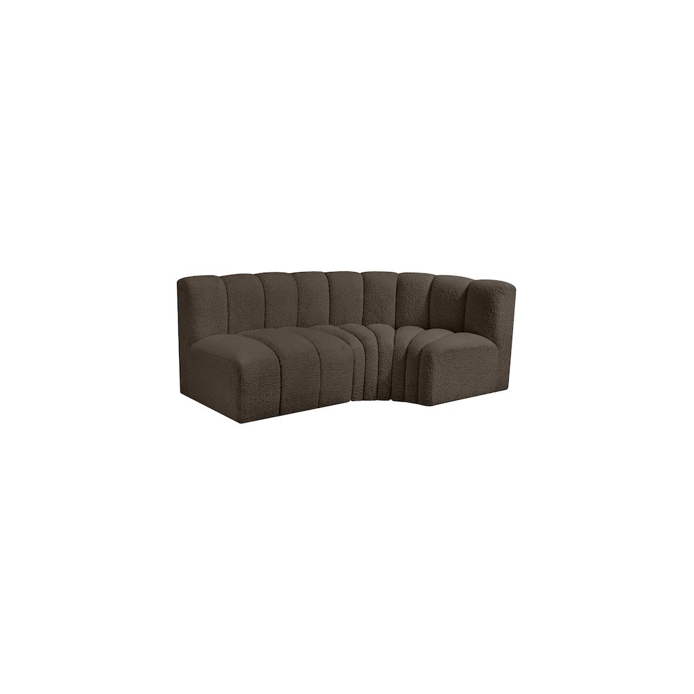 Arc Brown Boucle Fabric Modular Sofa. Picture 4