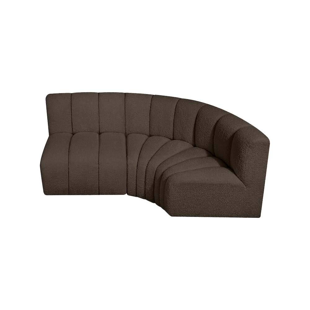 Arc Brown Boucle Fabric Modular Sofa. Picture 5