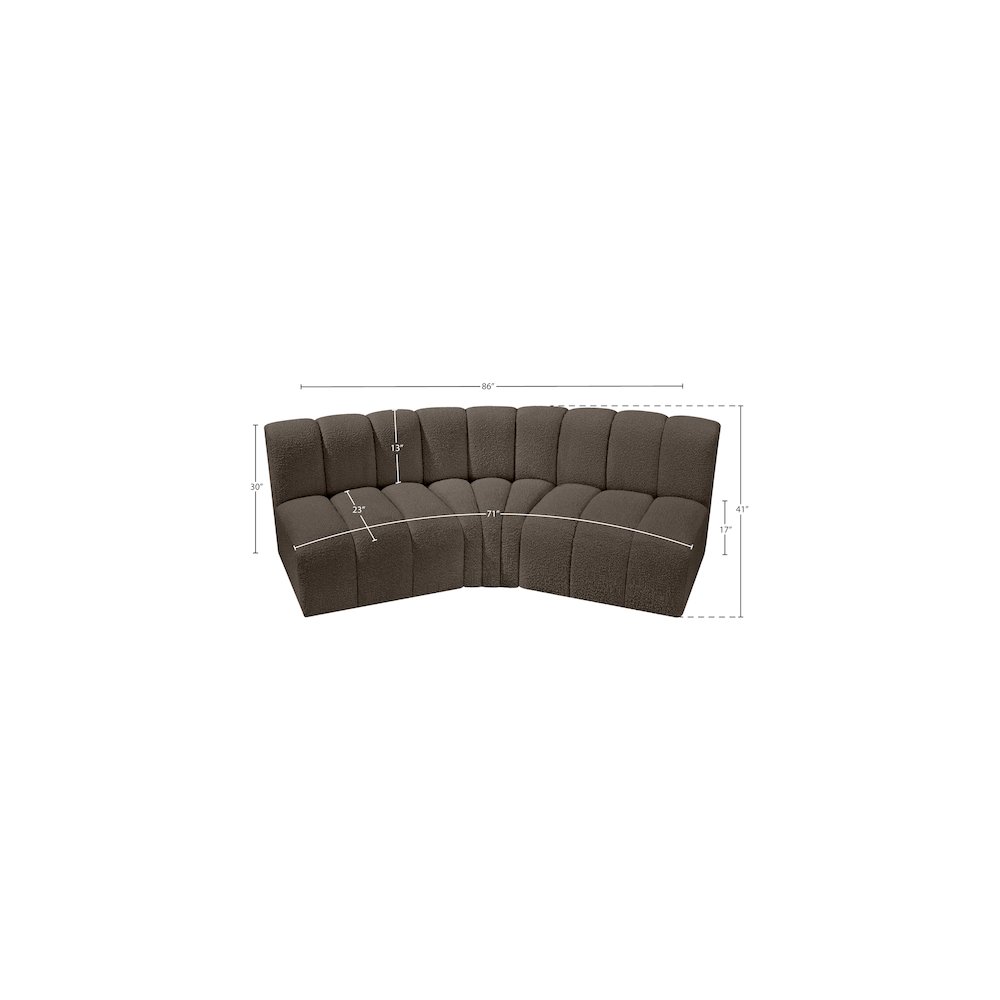 Arc Brown Boucle Fabric Modular Sofa. Picture 7
