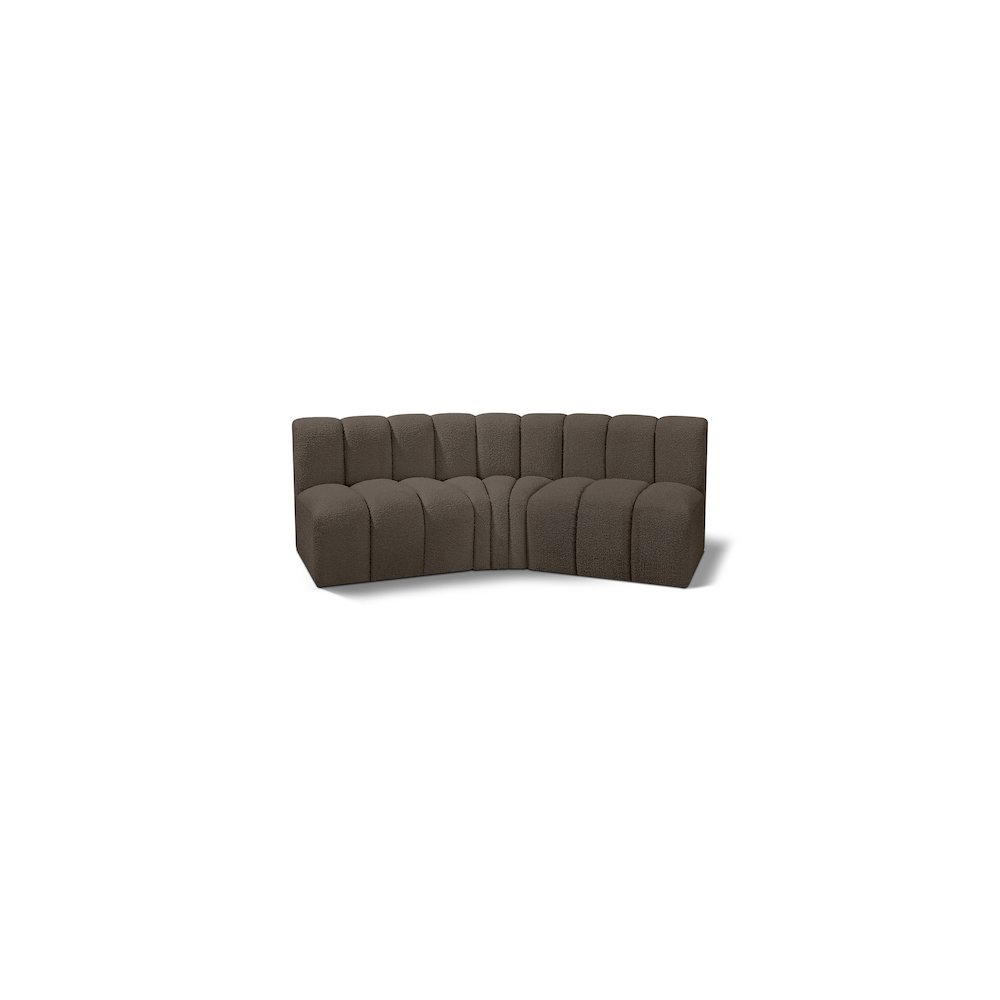 Arc Brown Boucle Fabric Modular Sofa. Picture 1