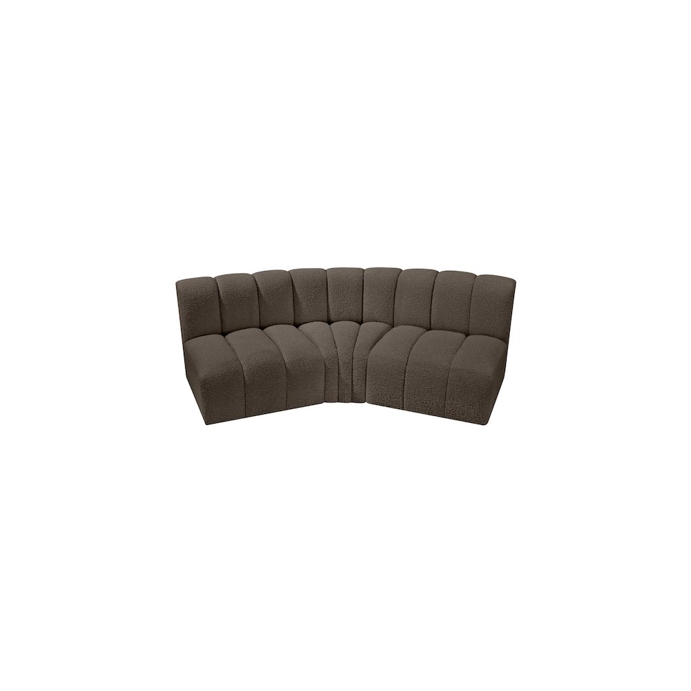 Arc Brown Boucle Fabric Modular Sofa. Picture 4