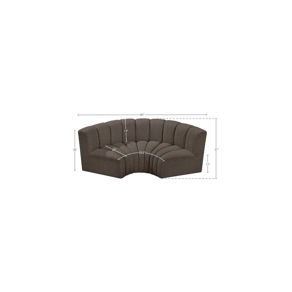 Arc Brown Boucle Fabric Modular Sofa. Picture 8