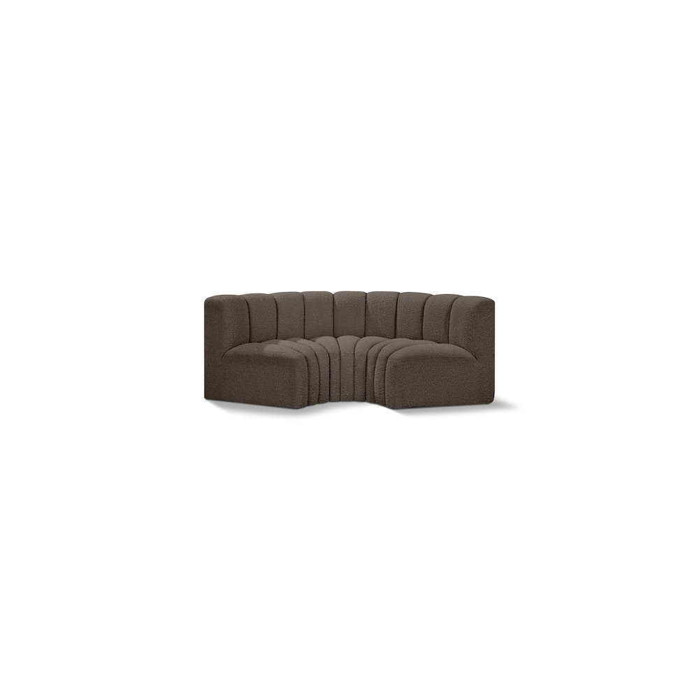 Arc Brown Boucle Fabric Modular Sofa. Picture 1