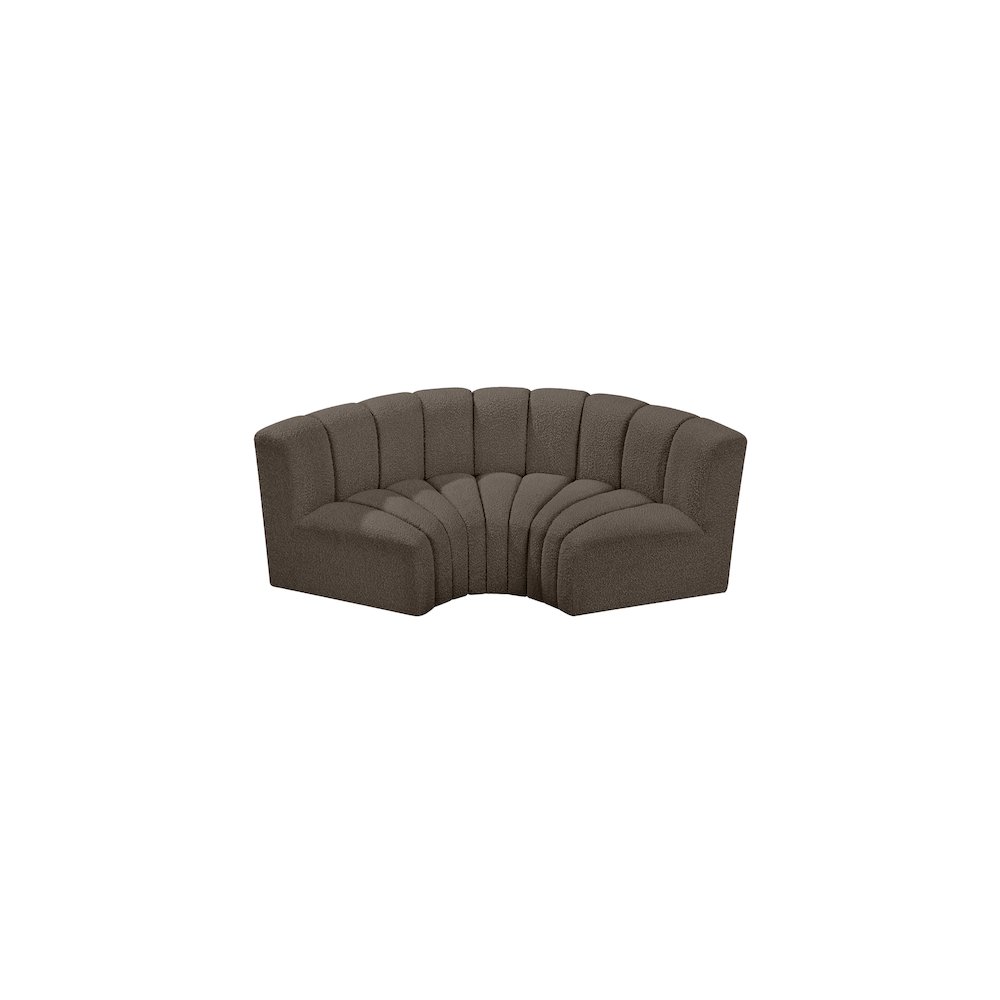 Arc Brown Boucle Fabric Modular Sofa. Picture 4