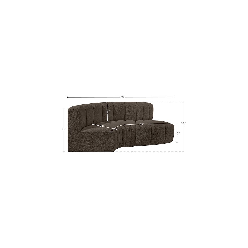 Arc Brown Boucle Fabric Modular Sofa. Picture 7