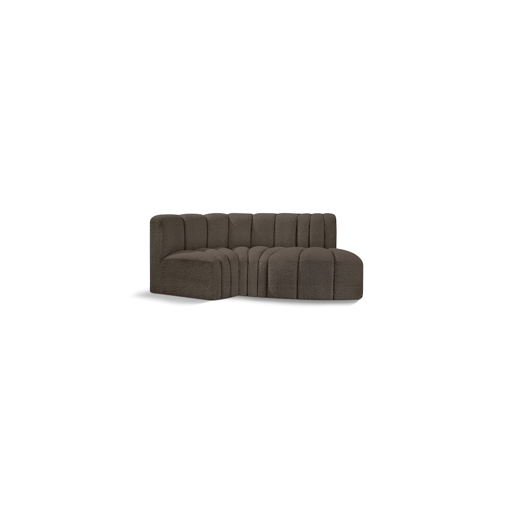 Arc Brown Boucle Fabric Modular Sofa. Picture 1
