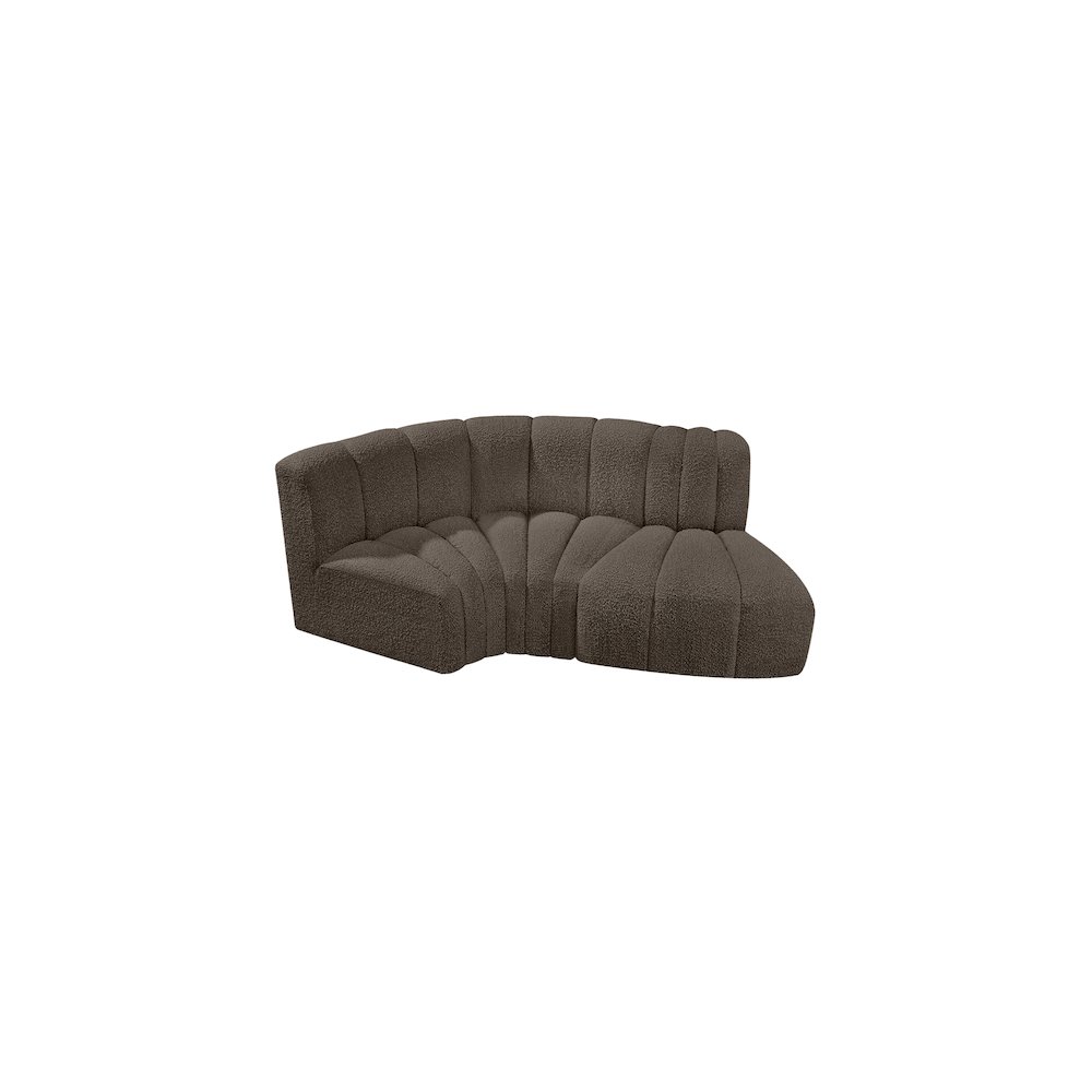 Arc Brown Boucle Fabric Modular Sofa. Picture 4