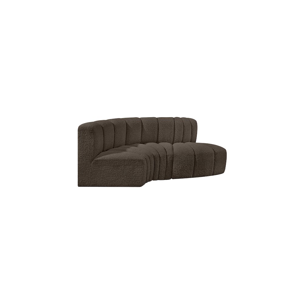 Arc Brown Boucle Fabric Modular Sofa. Picture 6