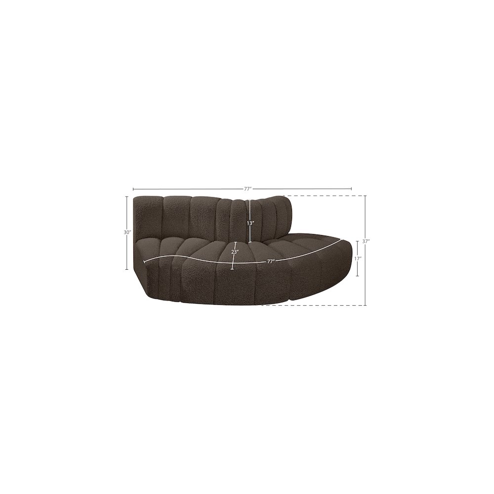 Arc Brown Boucle Fabric Modular Sofa. Picture 6