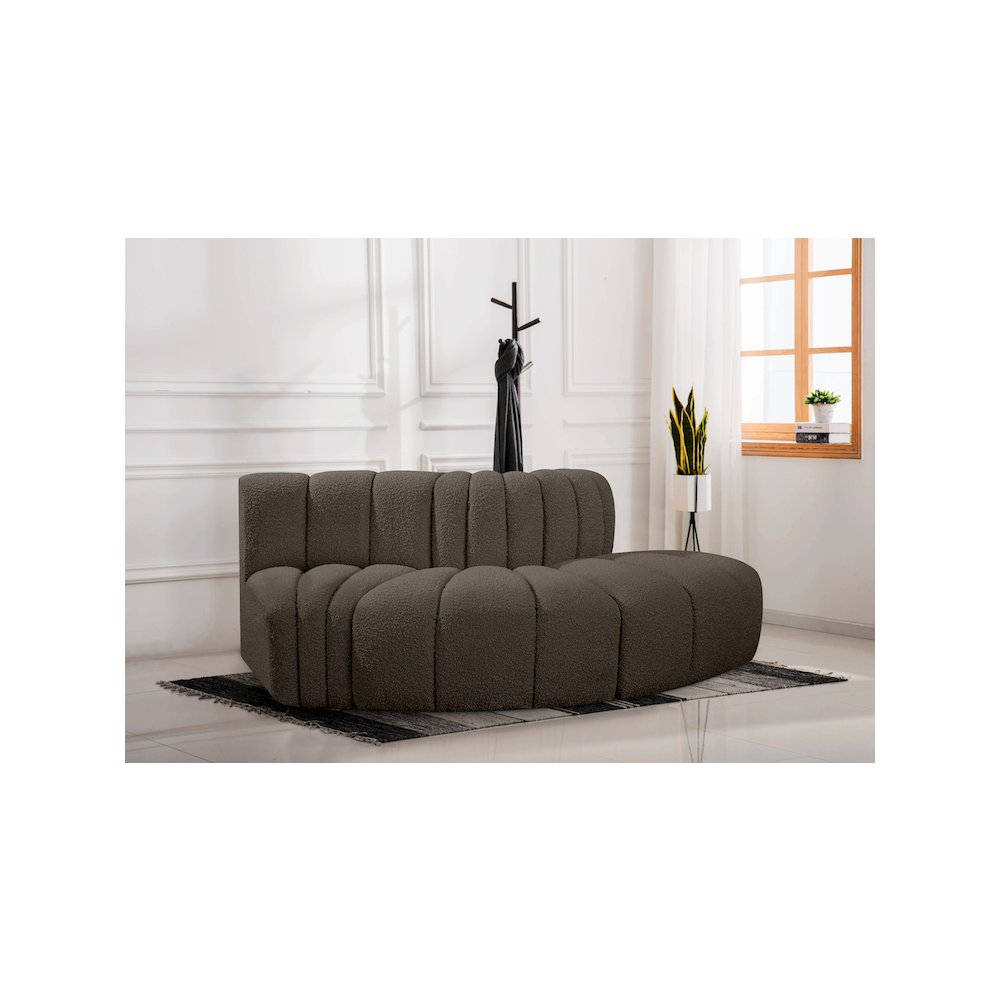 Arc Brown Boucle Fabric Modular Sofa. Picture 2