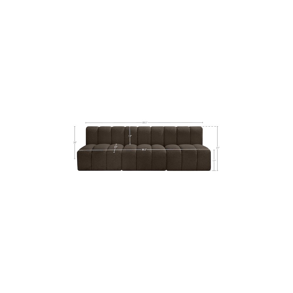 Arc Brown Boucle Fabric Modular Sofa. Picture 8