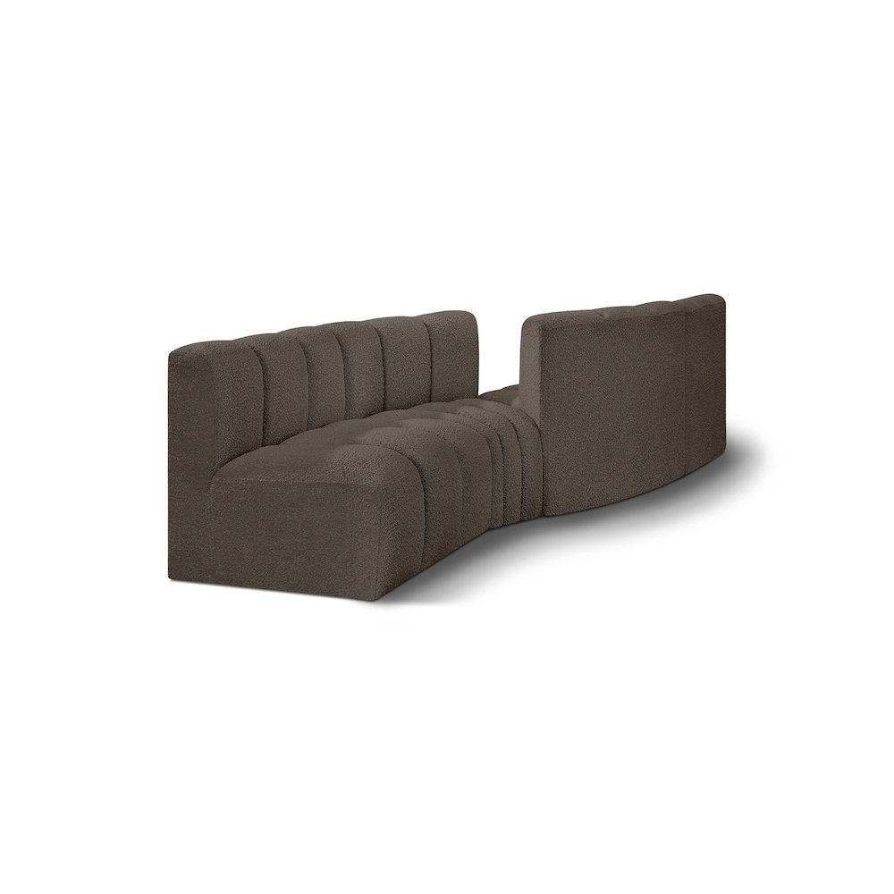 Arc Brown Boucle Fabric Modular Sofa. Picture 1