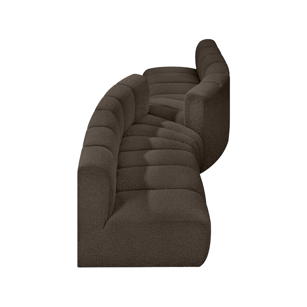 Arc Brown Boucle Fabric Modular Sofa. Picture 4