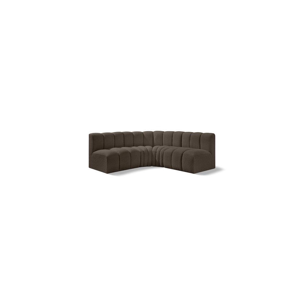 Arc Brown Boucle Fabric Modular Sofa. Picture 1