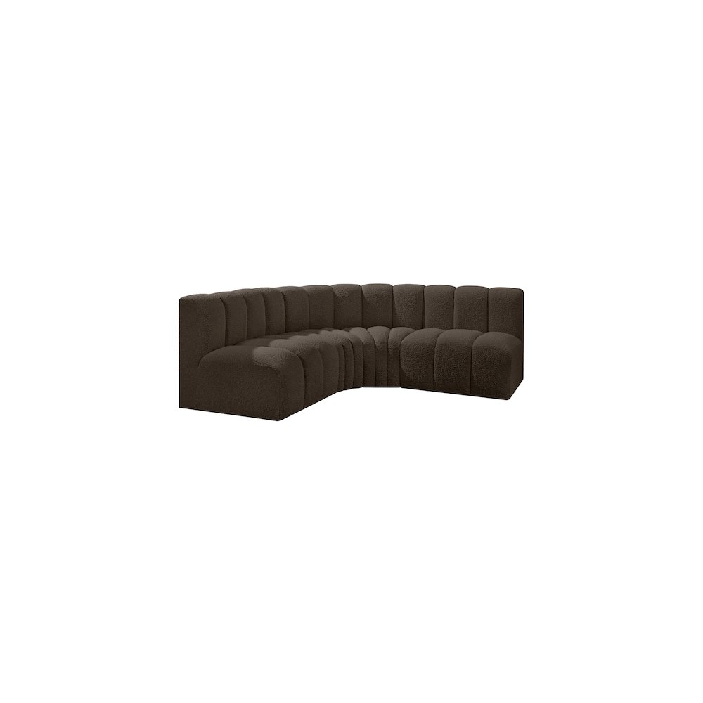 Arc Brown Boucle Fabric Modular Sofa. Picture 4