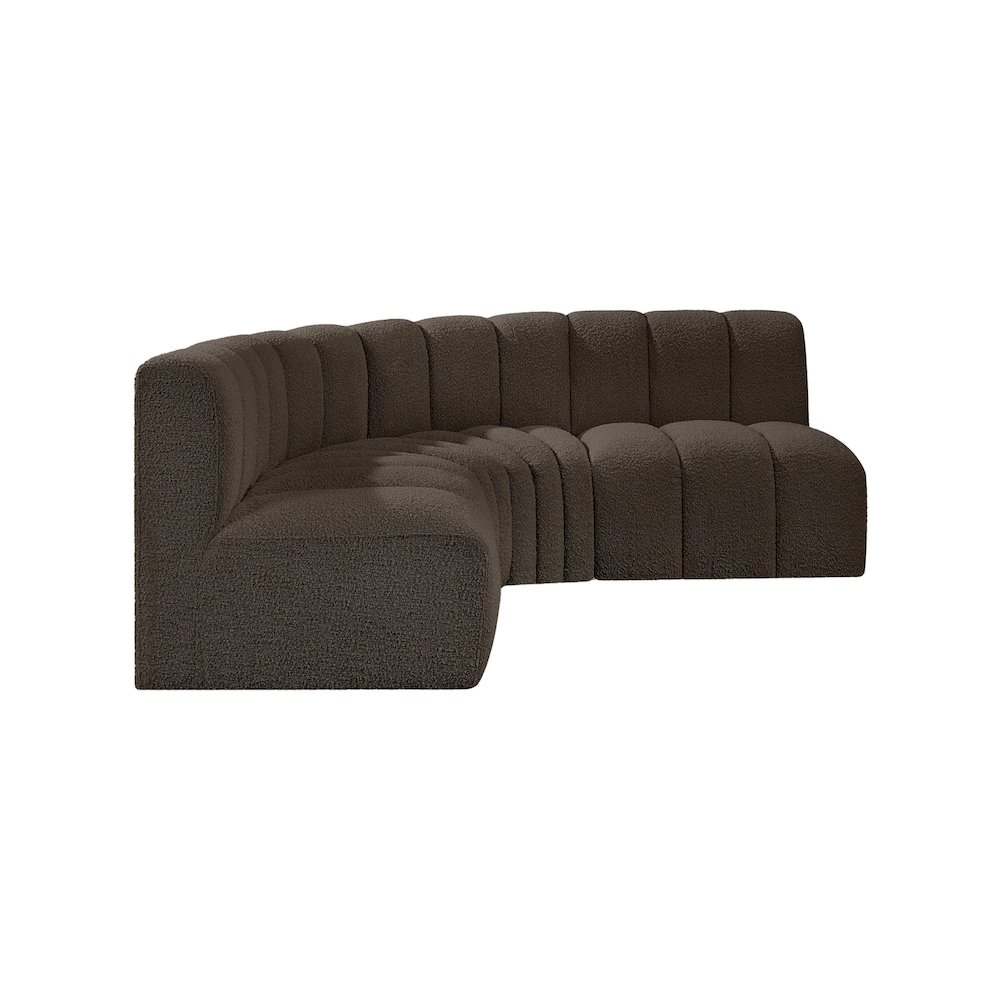 Arc Brown Boucle Fabric Modular Sofa. Picture 6