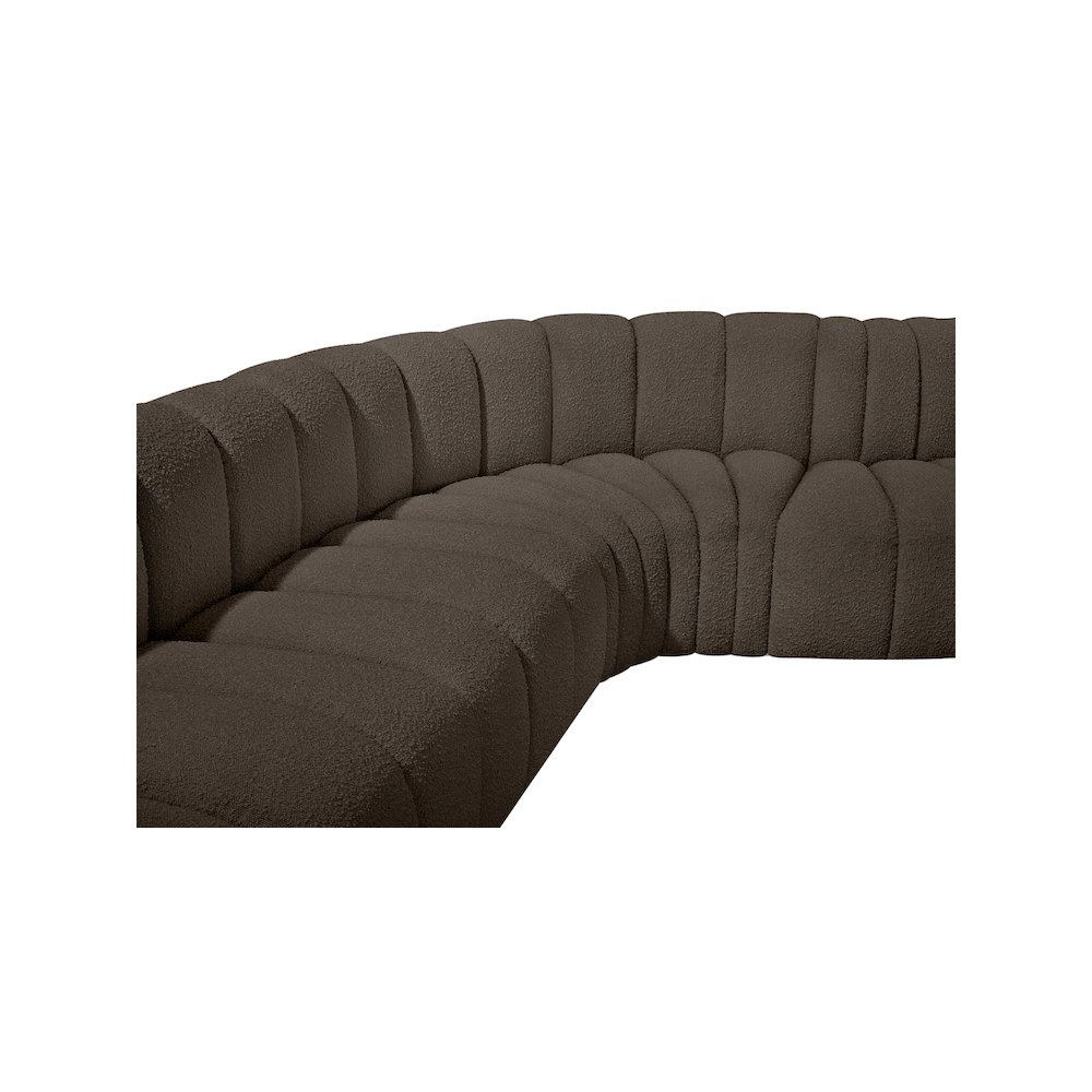 Arc Brown Boucle Fabric Modular Sofa. Picture 7