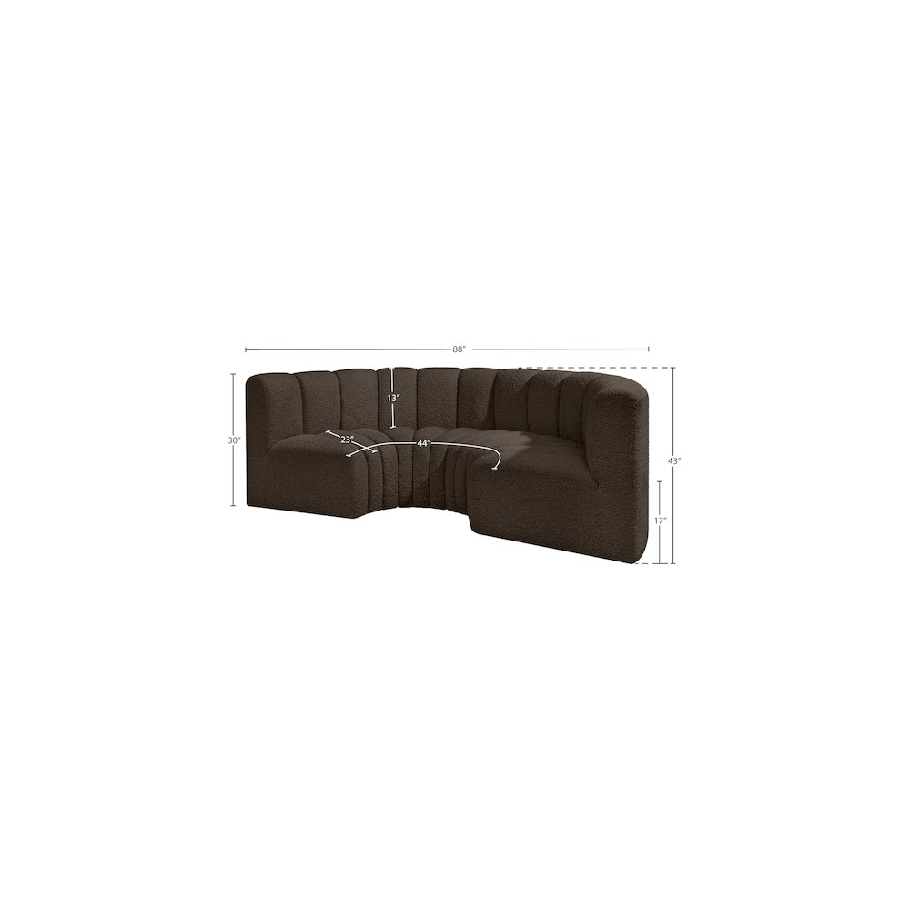 Arc Brown Boucle Fabric Modular Sofa. Picture 8