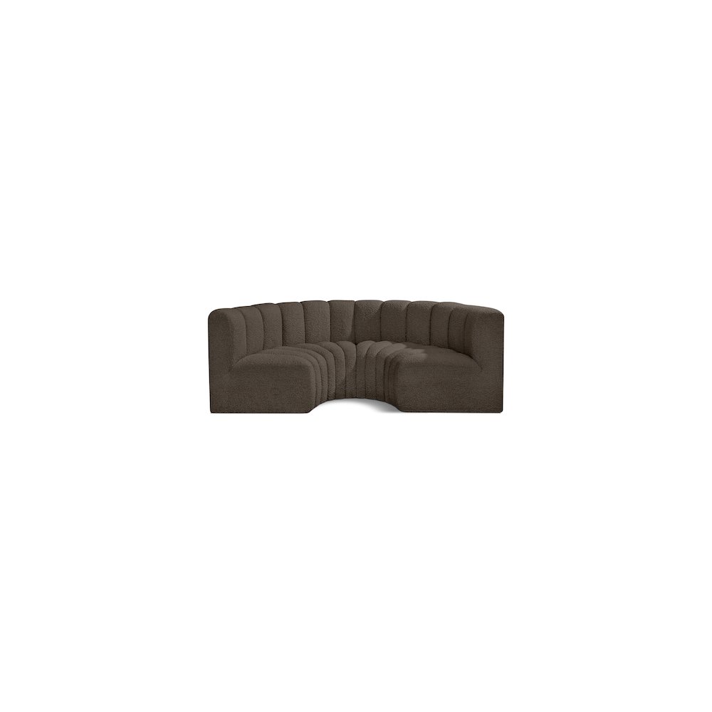 Arc Brown Boucle Fabric Modular Sofa. Picture 1
