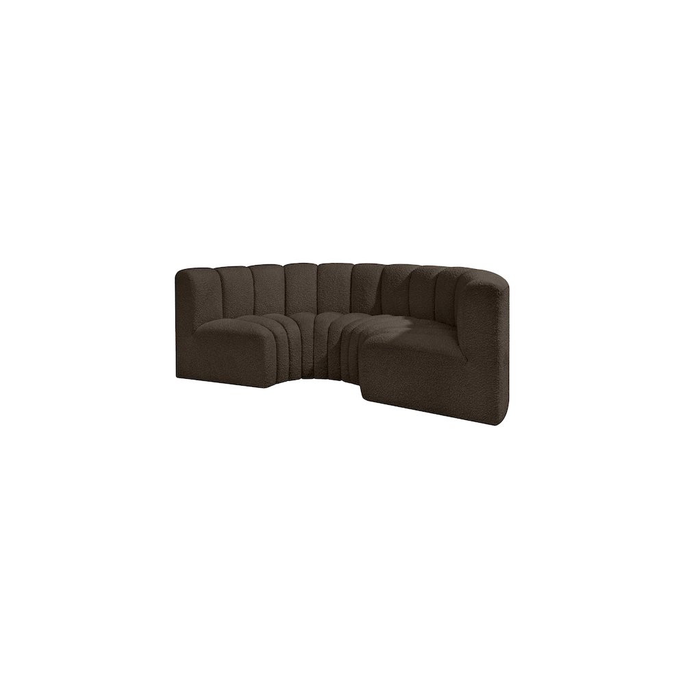 Arc Brown Boucle Fabric Modular Sofa. Picture 4