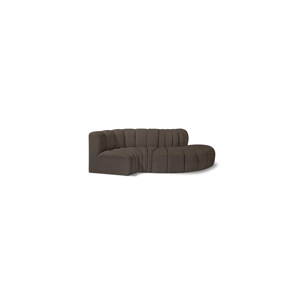 Arc Brown Boucle Fabric Modular Sofa. Picture 1