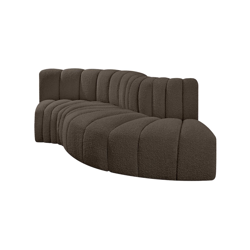 Arc Brown Boucle Fabric Modular Sofa. Picture 4